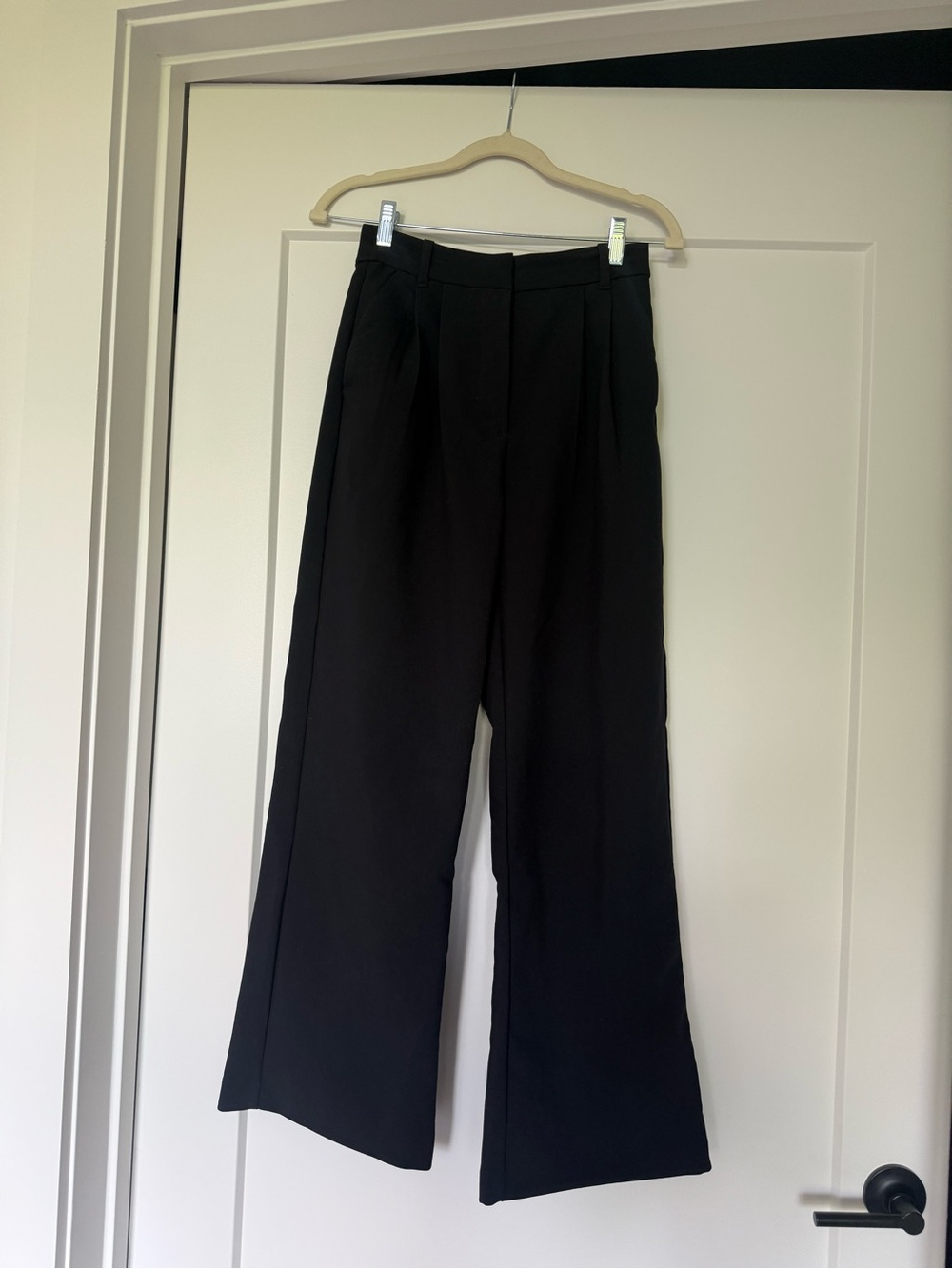 Abercrombie & Fitch Black High-Waist Wide-Leg Trousers